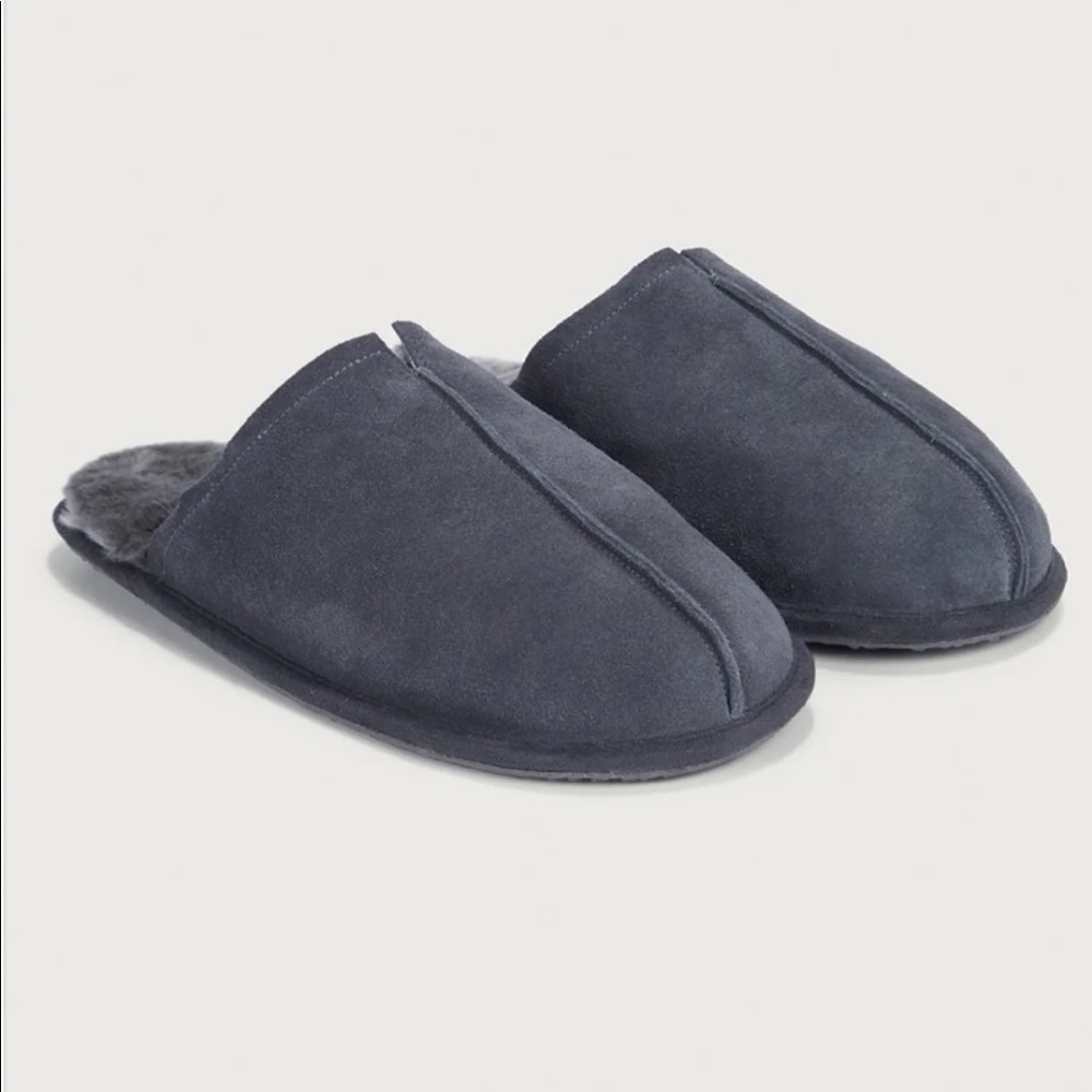 The White Company Men’s Dark Gray Slippers